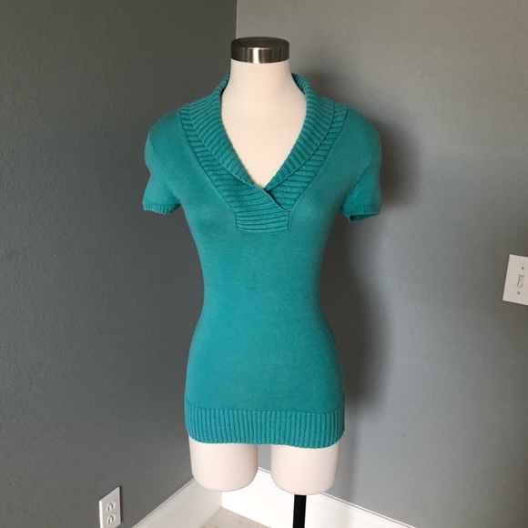 BCBG MaxAzria Cowl V-Neck Knit Sweater Blouse - Picture 11 of 16